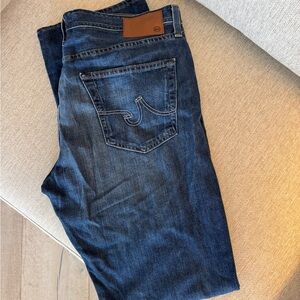 AG Adriano Goldschmied Dark Blue Straight Jeans